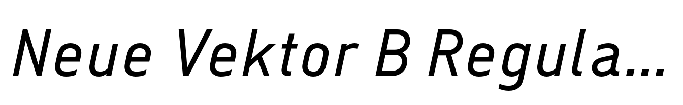 Neue Vektor B Regular Italic